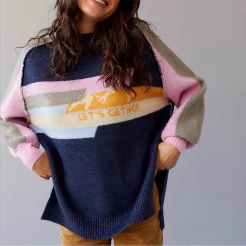 UO BDG Maura Jacquard Let's Get High Pullover Sweater